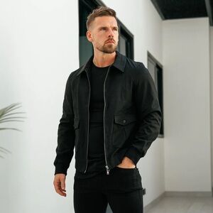 FATHER & SONS - FS SUEDE FEEL BLACK BOMBER JACKET - FSN227